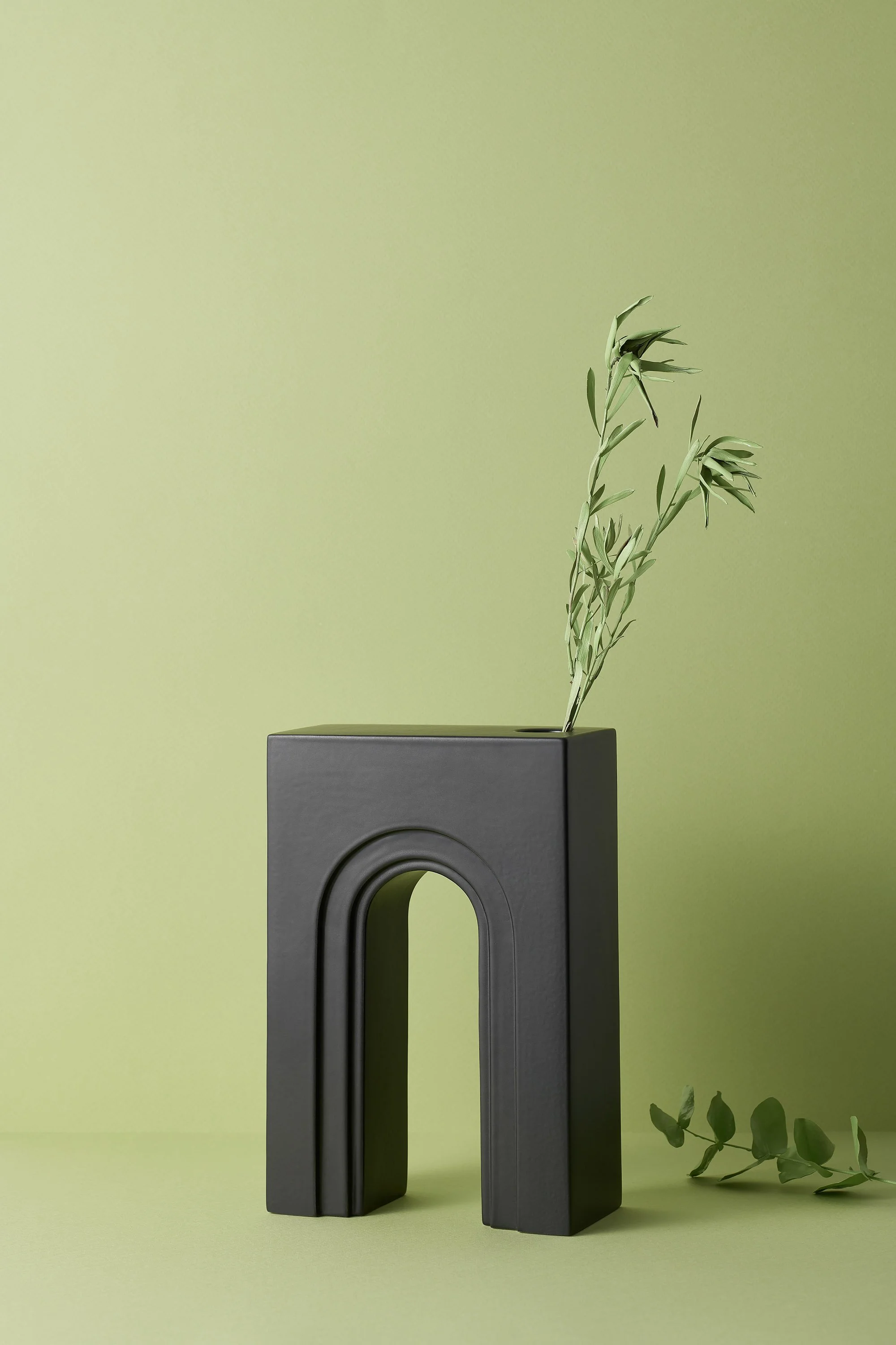 Ceramic Vase "Aqueduct", Matt Black, Collectible Serial Edition