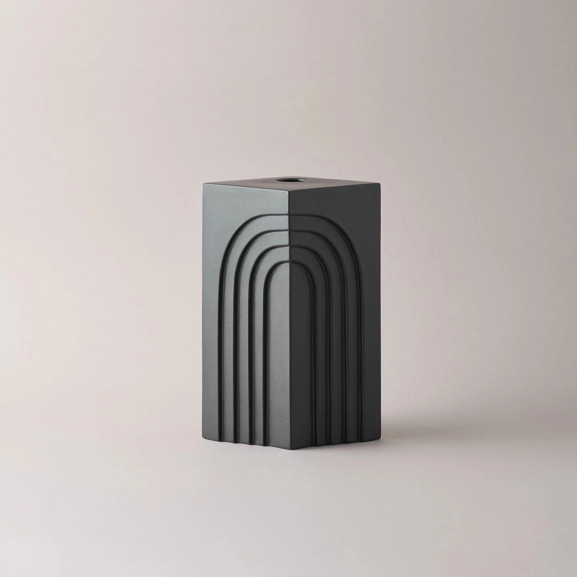 Ceramic Vase "Semi-Arch", Matt Black, Collectible Serial Edition