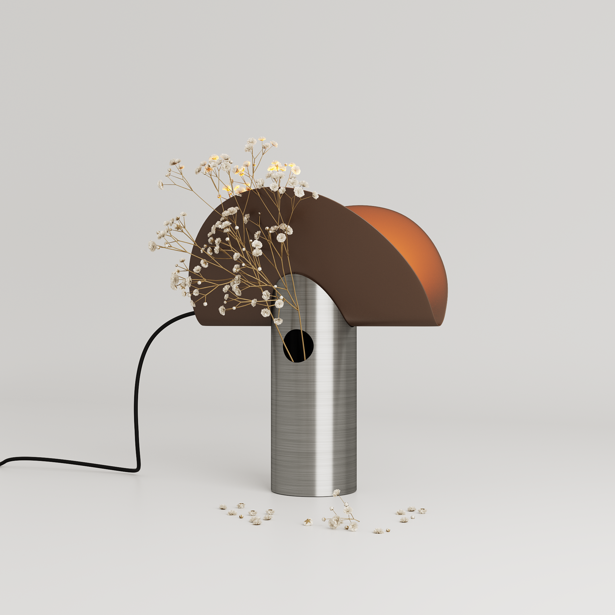 Table Lamp-Vase "Blend", Pale Brown