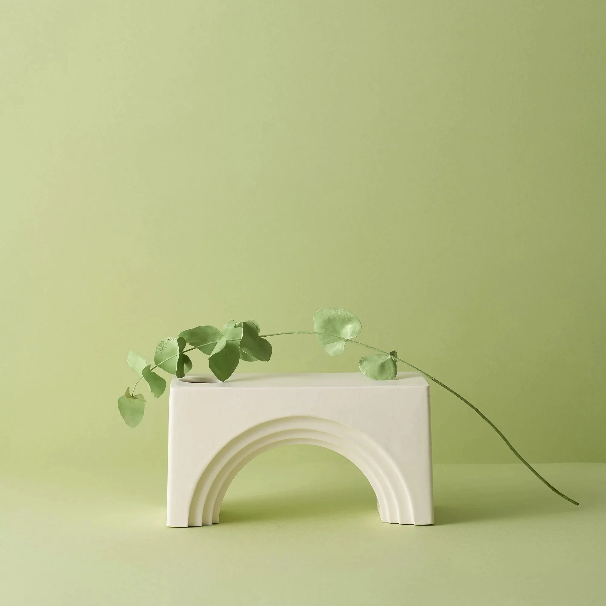 Small Ceramic Vase "Arch", Matt White, Collectible Serial Edition