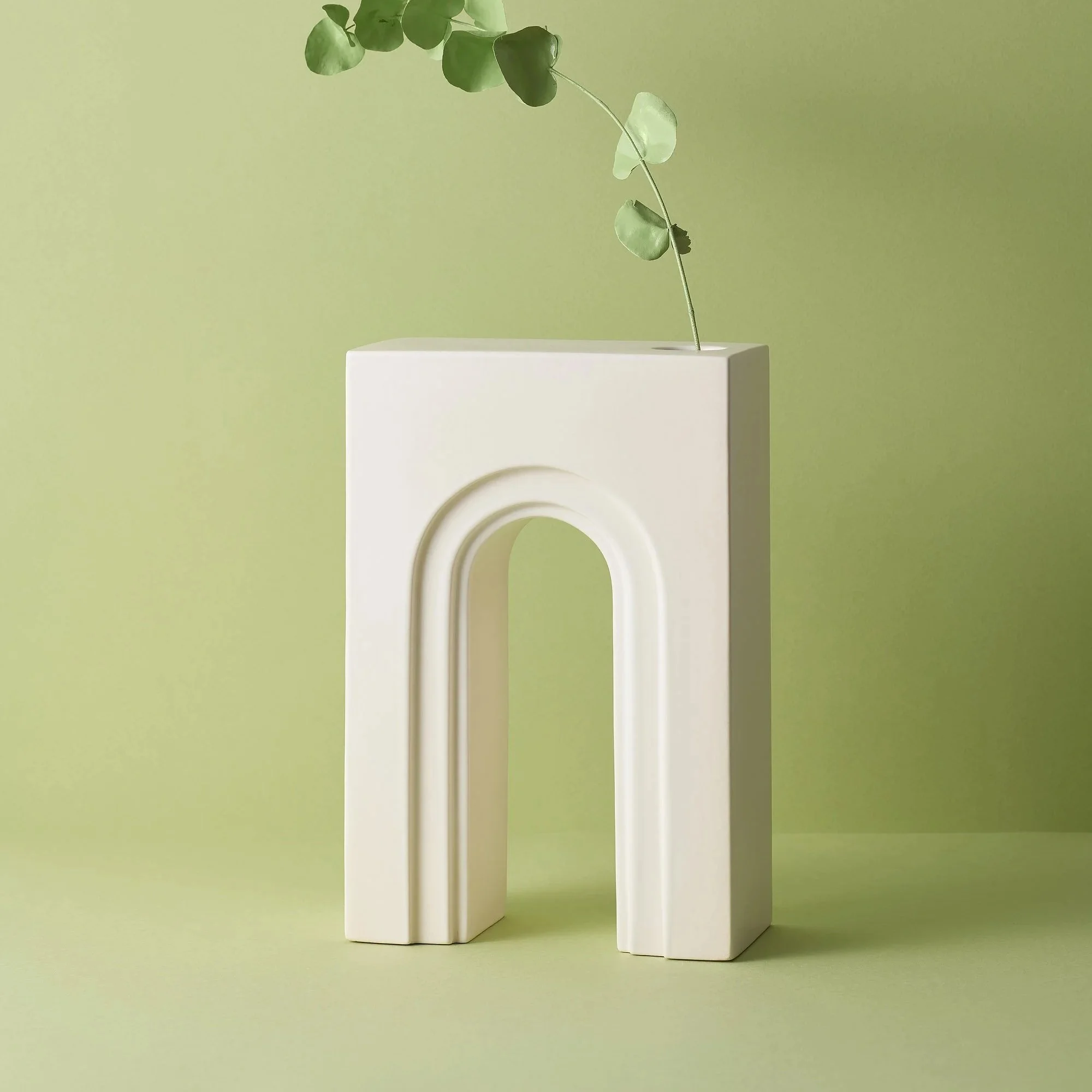 Ceramic Vase "Aqueduct", Matt White, Collectible Serial Edition
