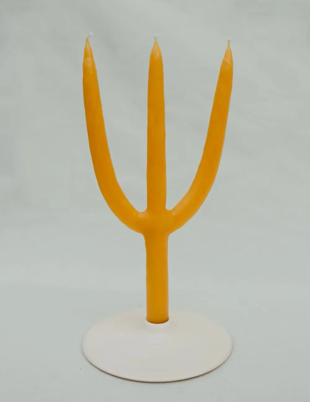 Ceramic Candle Holder "Circle", White