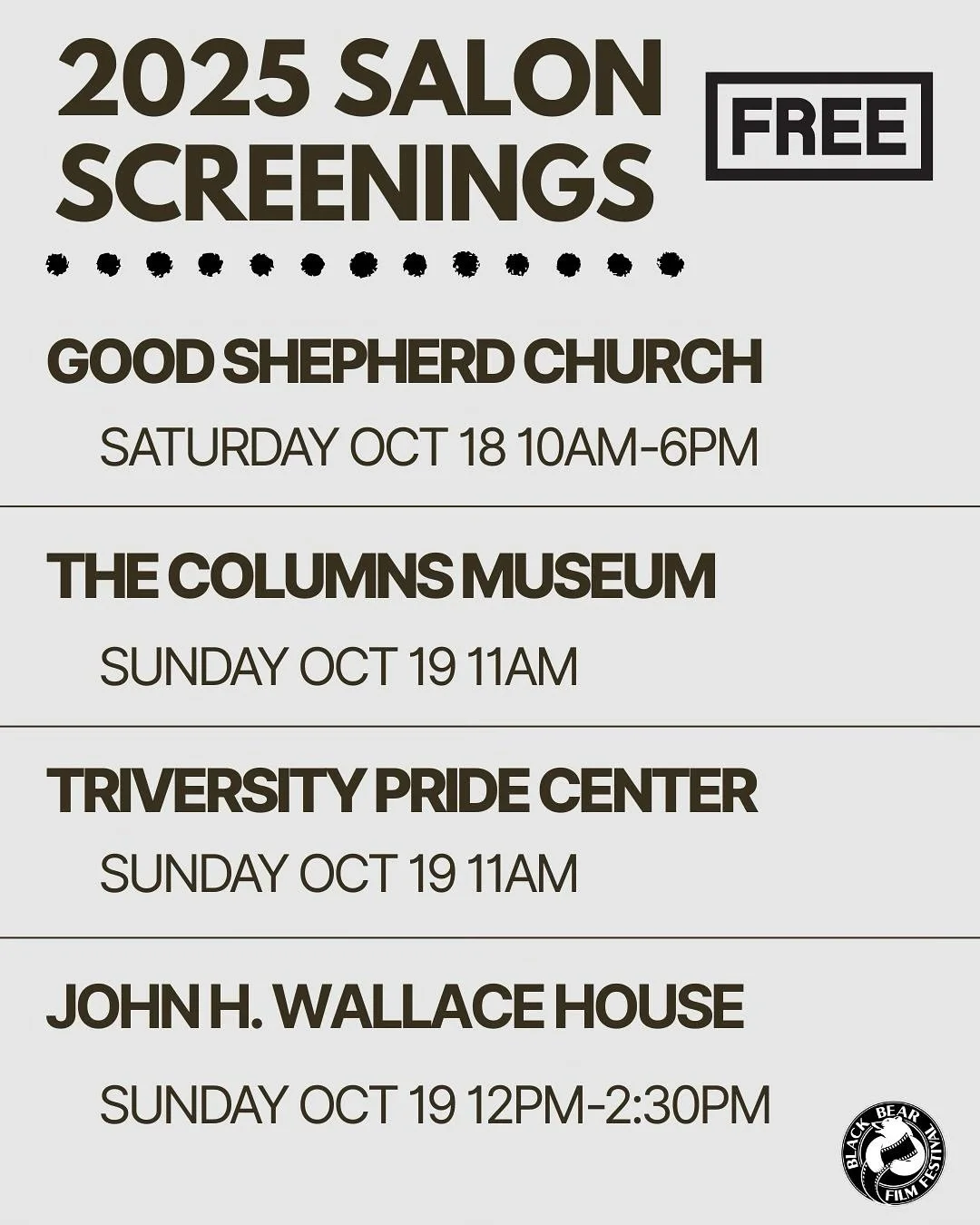 Can&rsquo;t make the main stage showings this weekend? Check out the FREE short film screenings offered around Milford this weekend! Popcorn will be available at some locations.😉🍿 
For more information about locations and films available to view, v