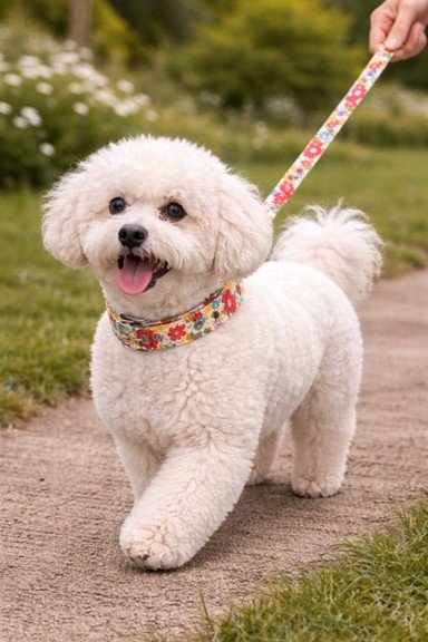Peggy lead and Collar bichon frisé.jpg