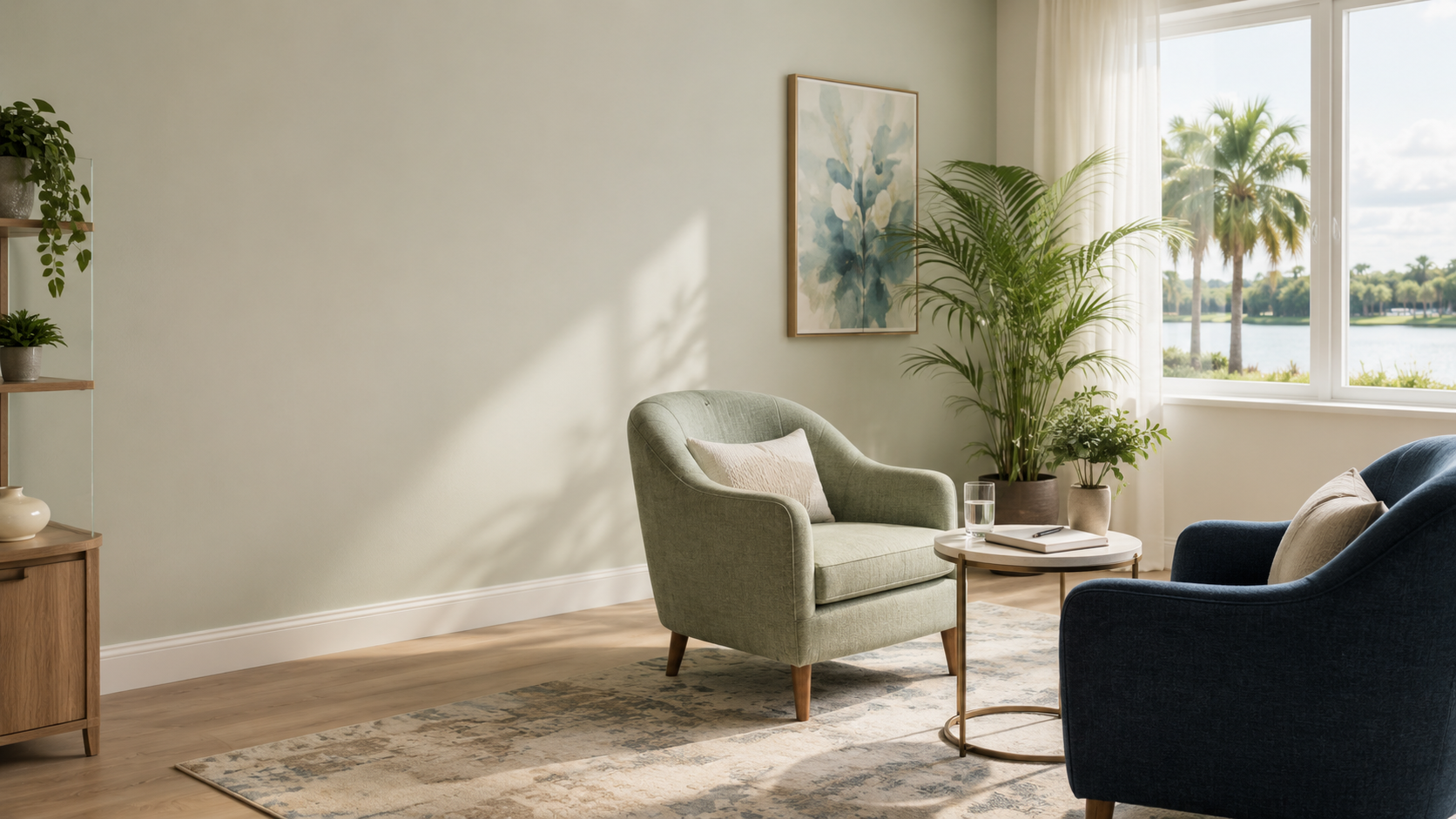 Calm consultation room for psychiatric services in Leesburg, FL