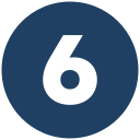 A blue dollar sign icon with the number 6 in the center
