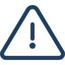 Warning sign with exclamation mark inside a triangle