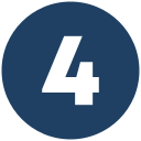 Number 4 inside a dark blue circle