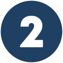 A blue circular badge with the number 2 in black.