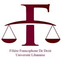 Logo of Filière Francophone De Droit, Université Libanaise, featuring a stylized letter 'F' with balance scales.