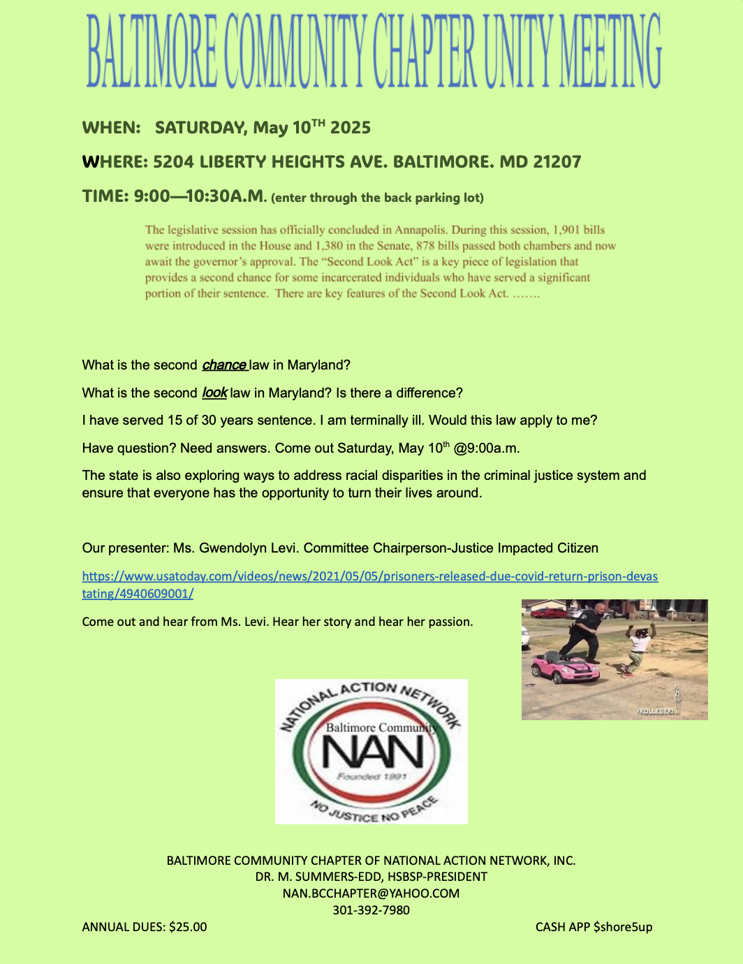 Baltimore Community Chapter Unity Meeting