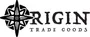 Orijin Trade Goods logo with black text and orange and black design elements