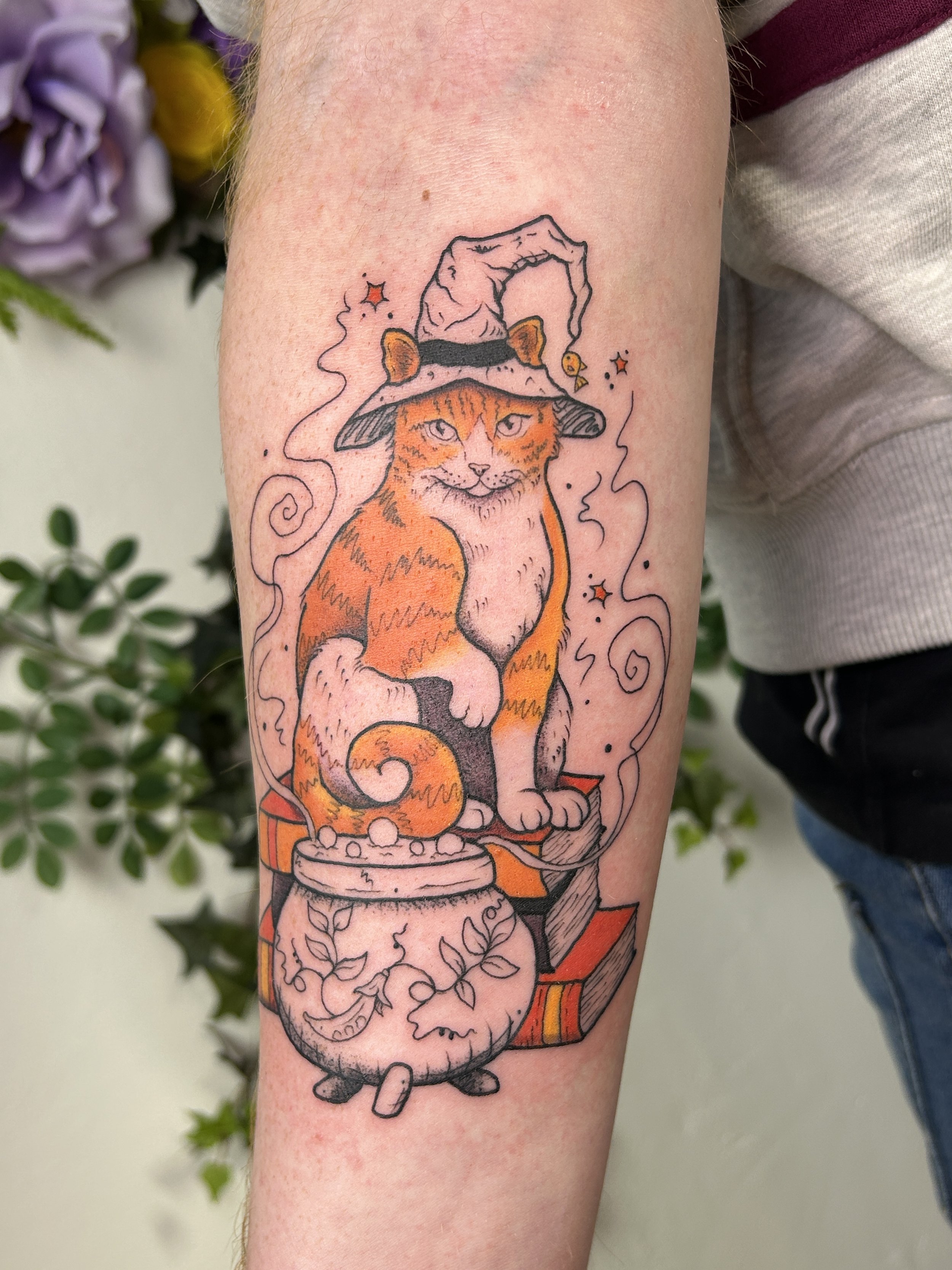 Illustrative Custom Linework Pet Portrait With Pops of Color