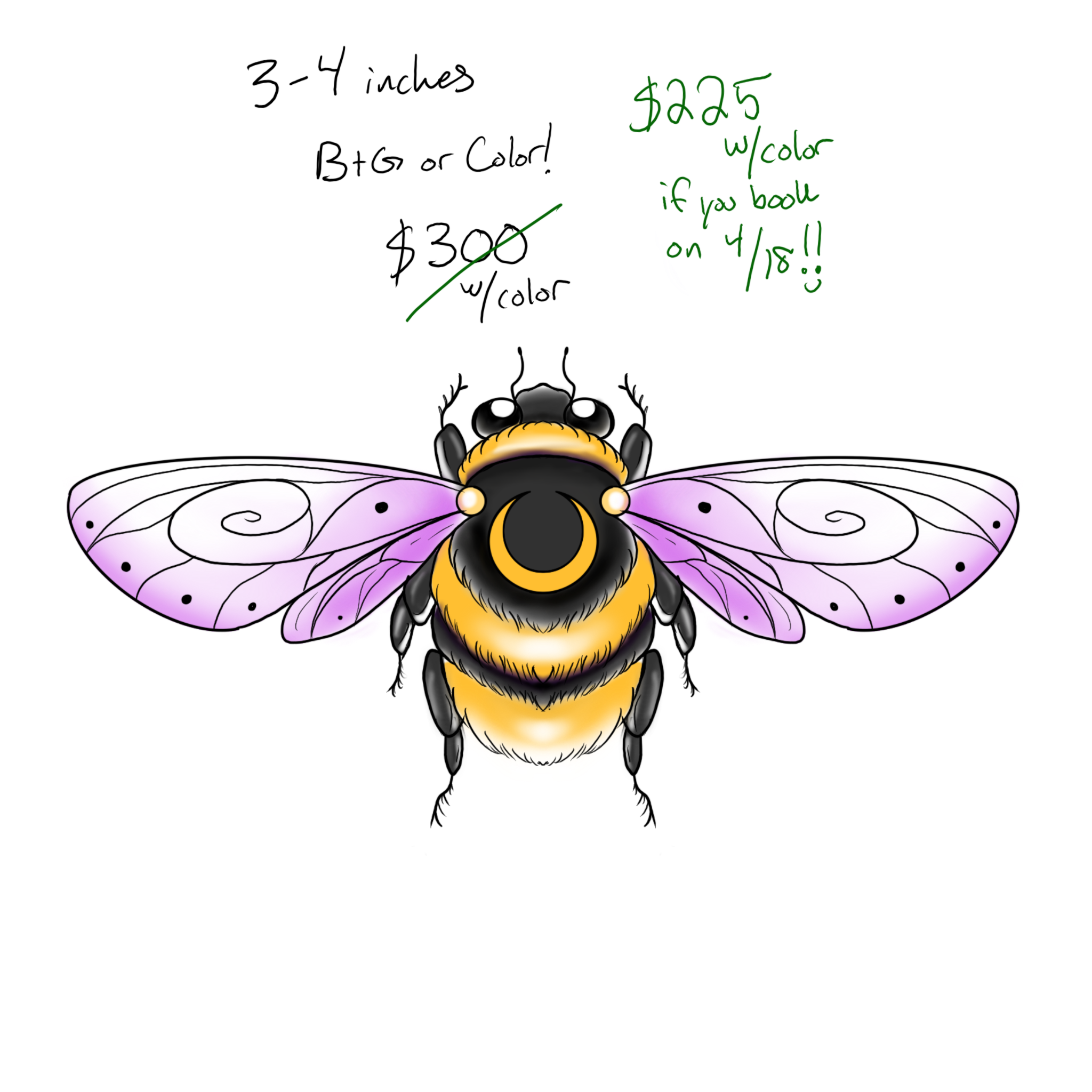Wingspan Bee- $300 w/ color