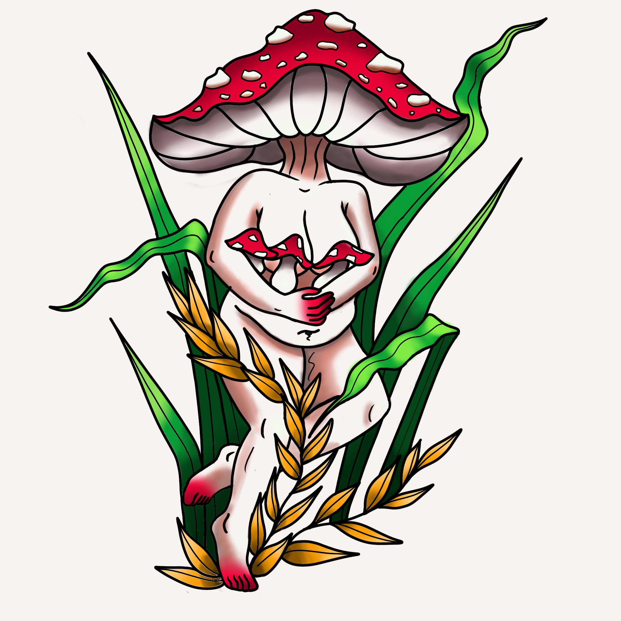 Mushroom Lady; size: 6 in min, full price: $500 sale price: $375