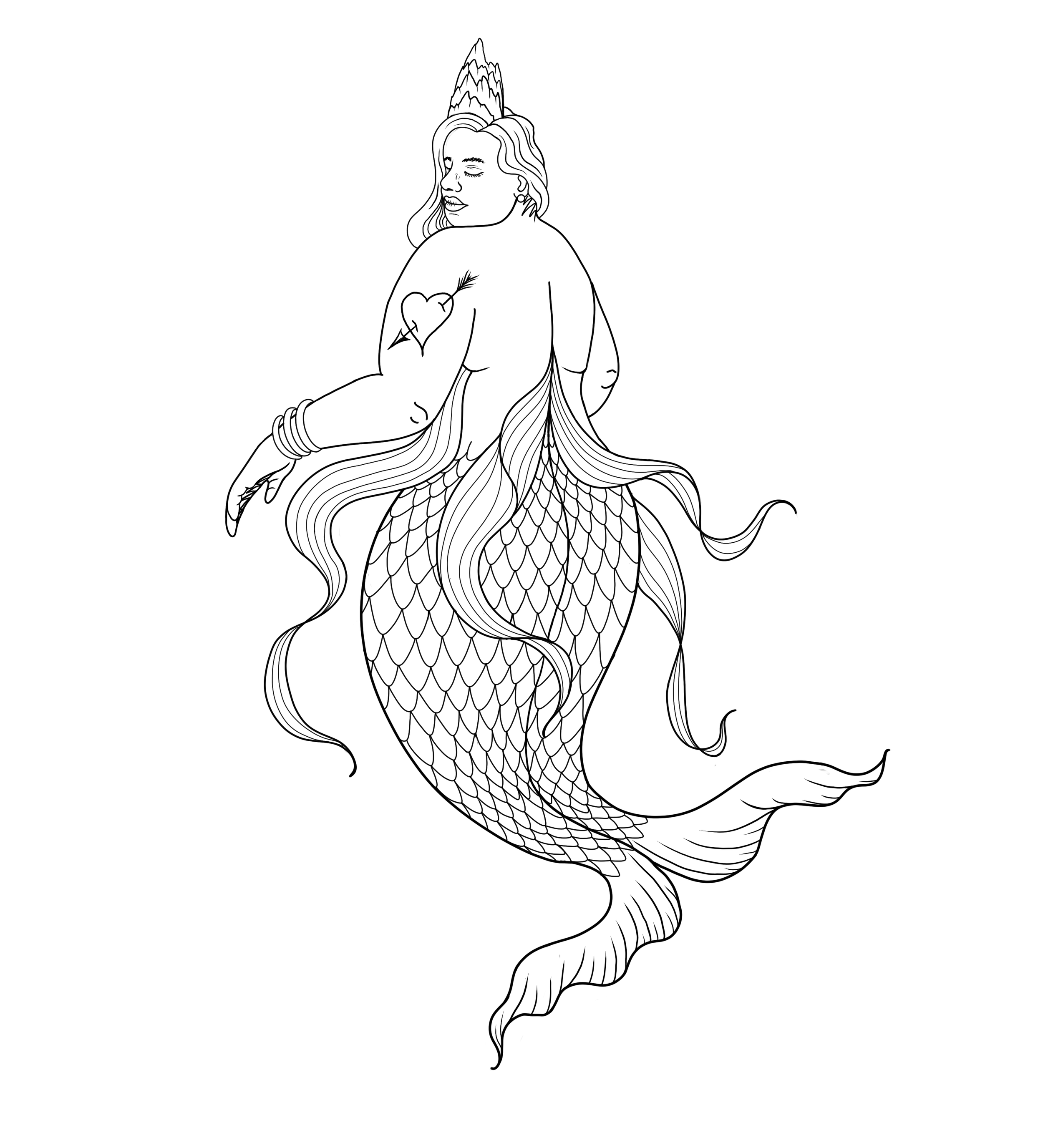 Mermaid; size: 6in min, color options available for added session, full price: $300, sale price: $225
