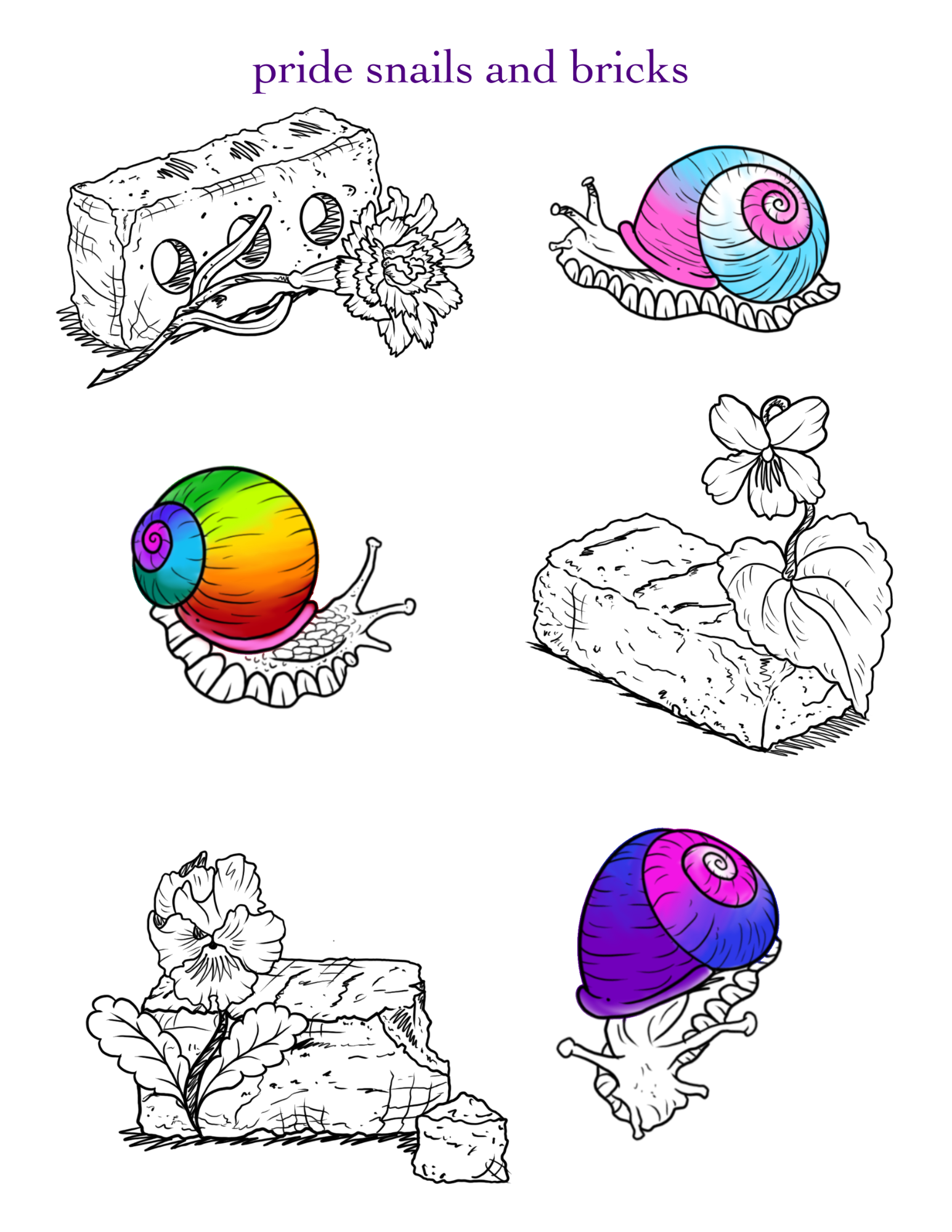 Pride Snails & Bricks (color concepts)