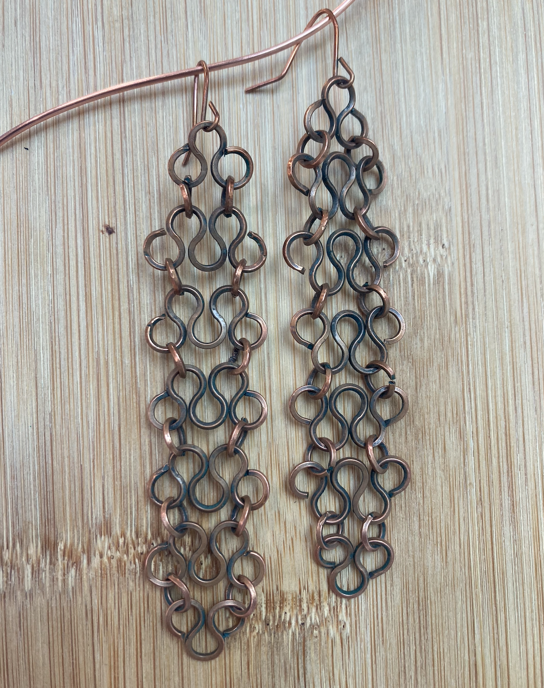 Oxidized Chainmail earrings
