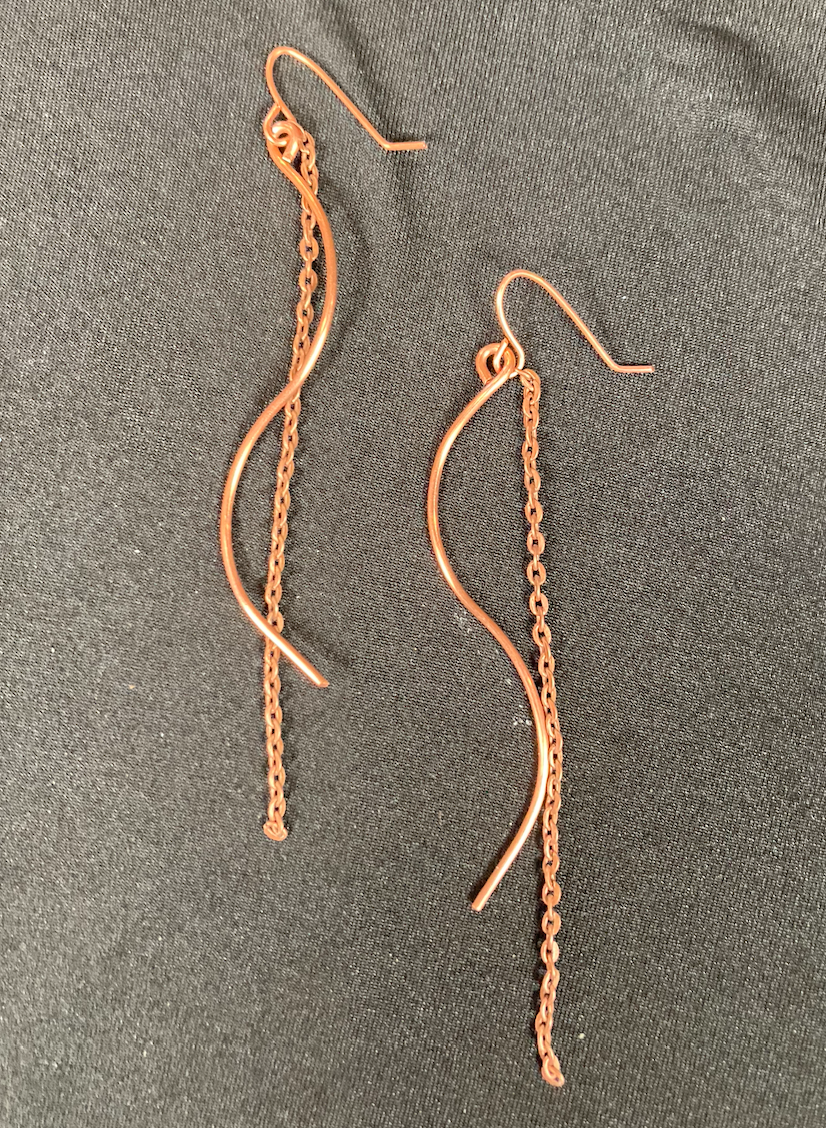 Copper wire and chain dangles