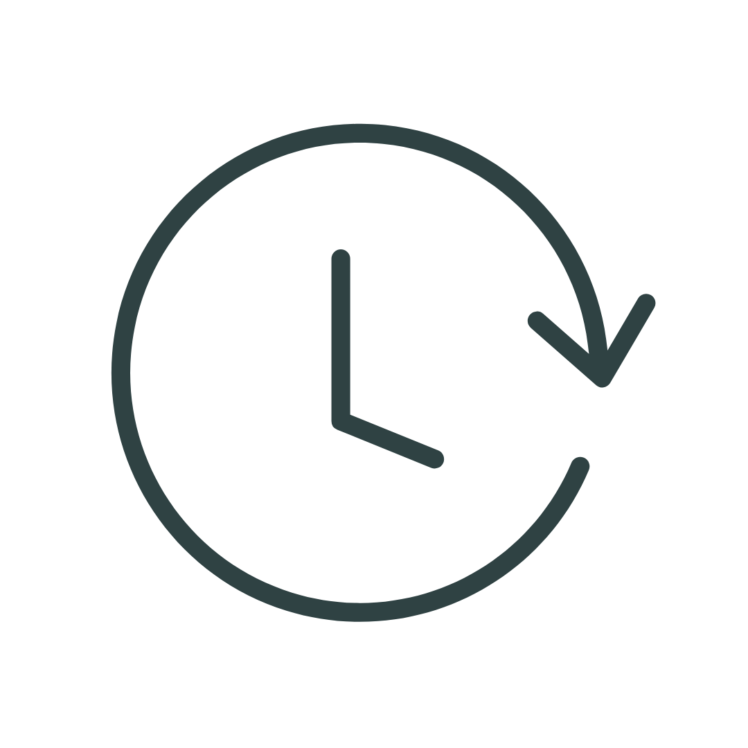 Icon showing a clock depicting time