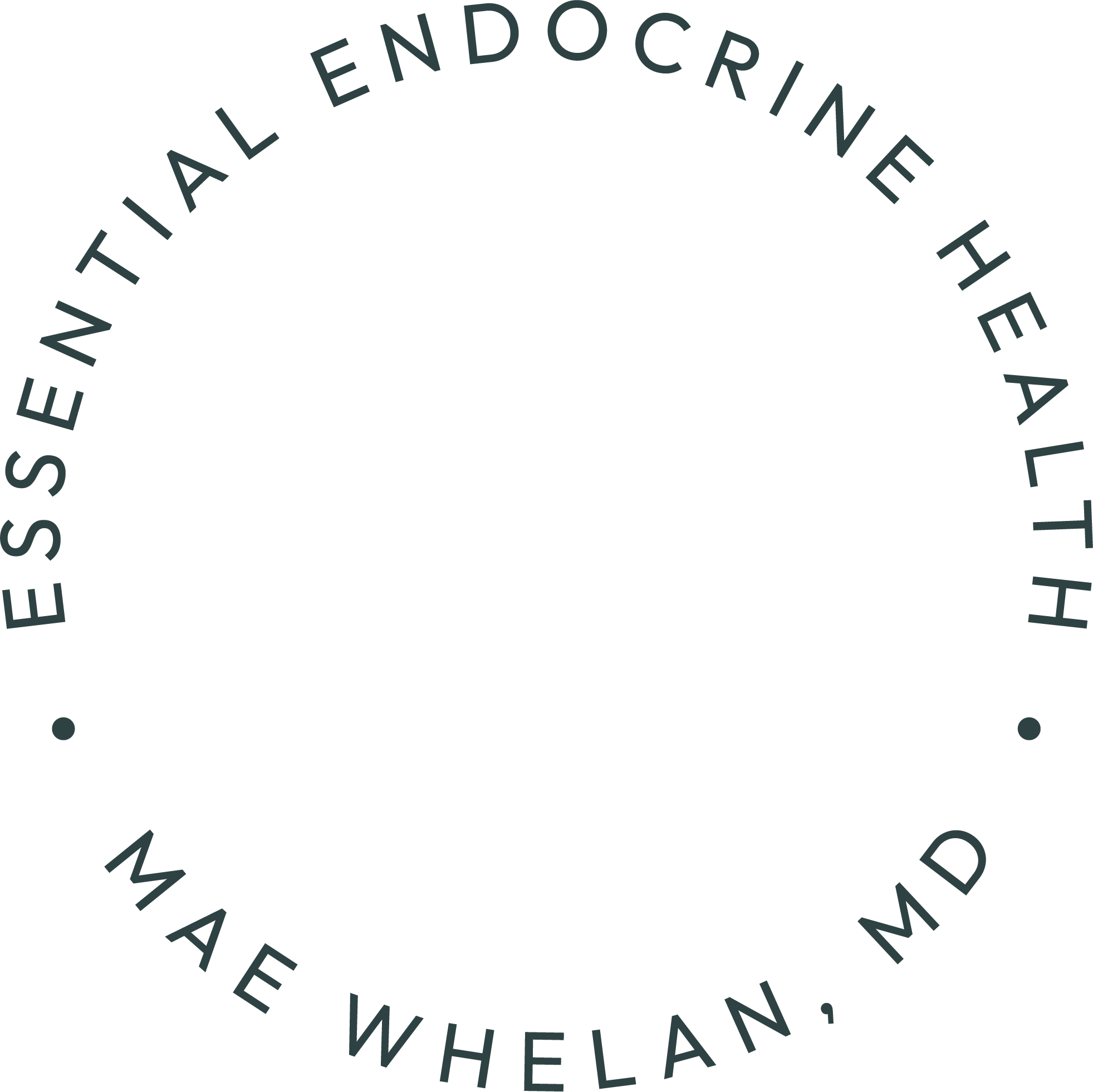 A black circle with white text around the edge reads: 'ENDOCRYIN' and similar partial words.
