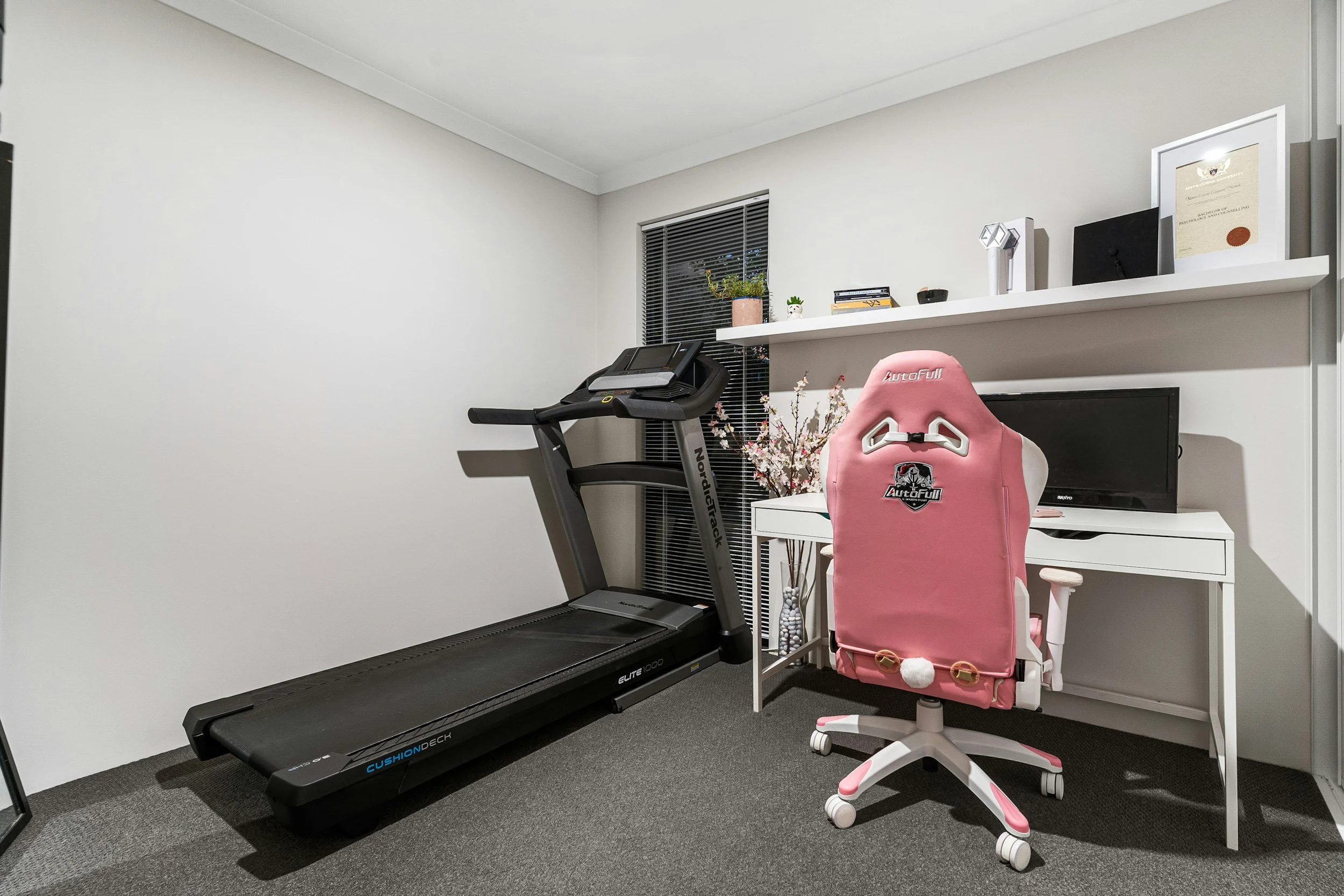 treadmill in home office