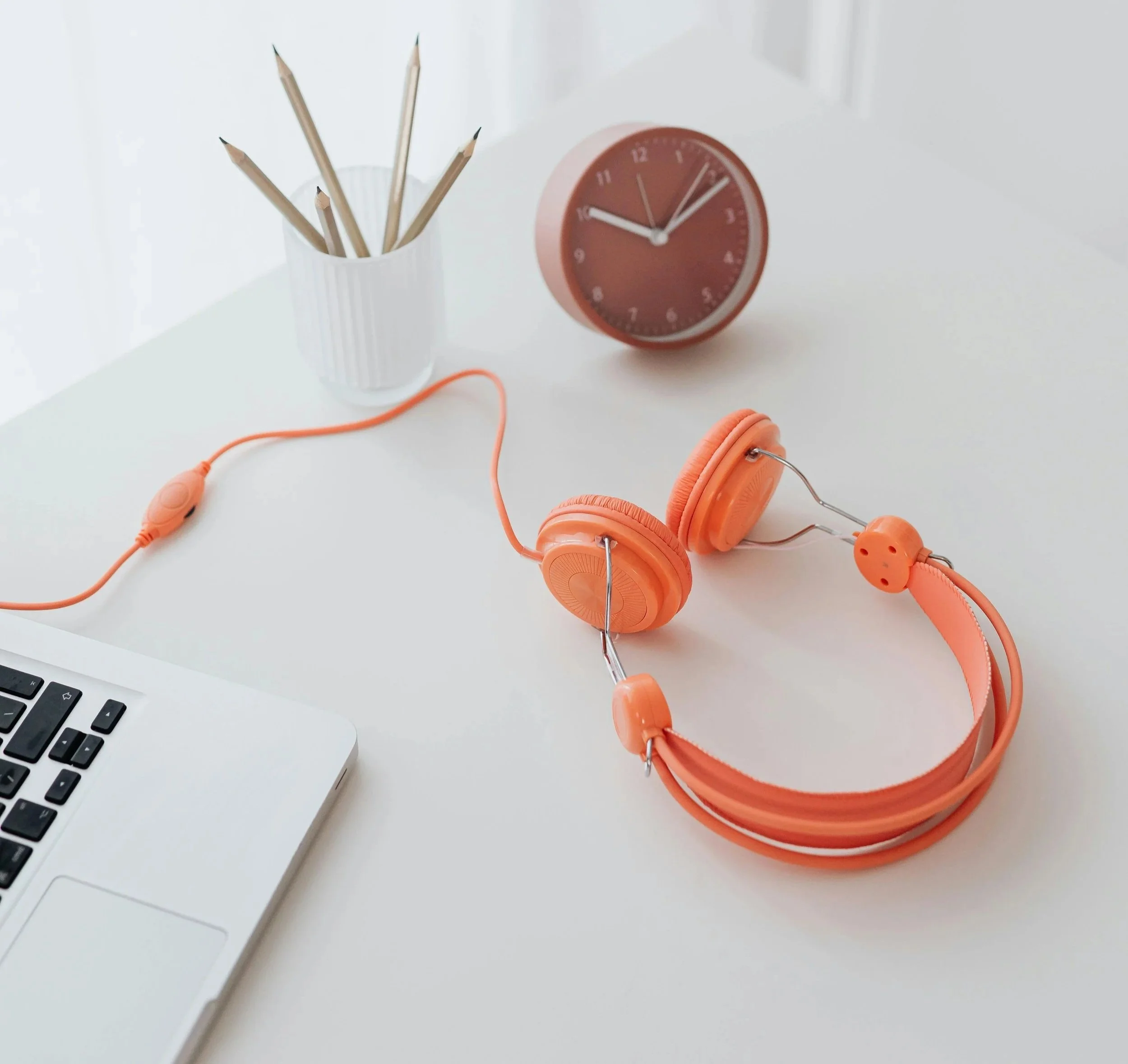 headphones and computer