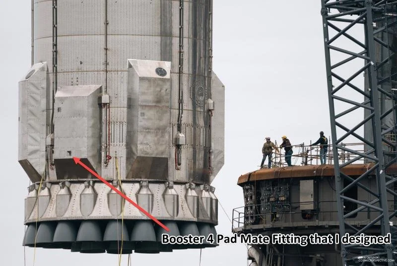 SpaceX Starship Booster 4 Pad Mate Fitting