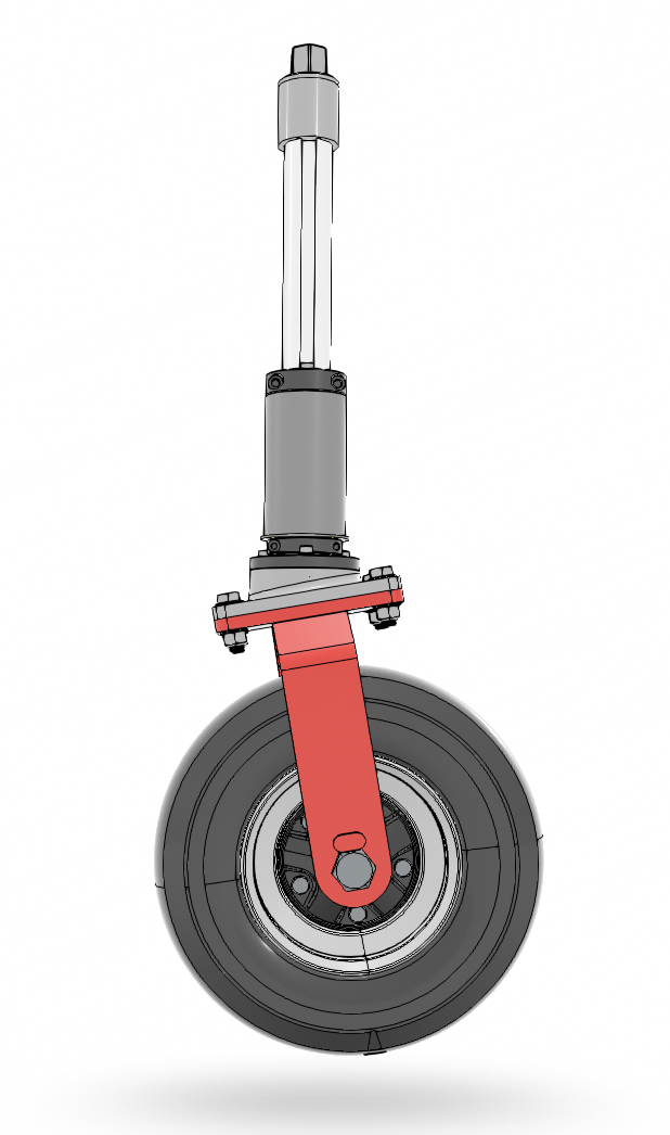 Side view, everything in light gray is a custom part designed by me, as you can see the wheels have around 10 degrees of caster to allow them to self correct while steering.