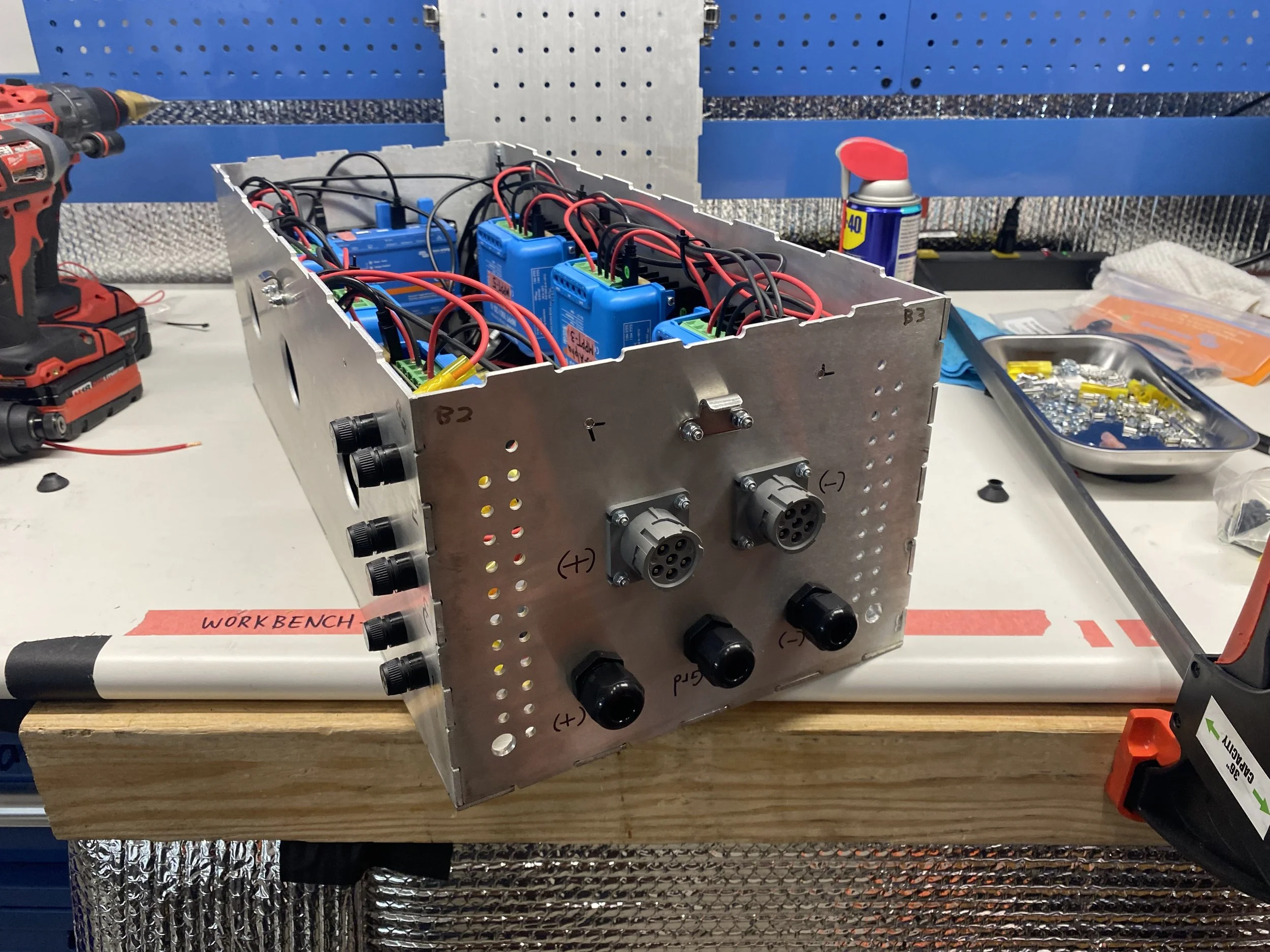 Had headers for easy install and breakers to allow us to turn certain parts of the array on or off for service.