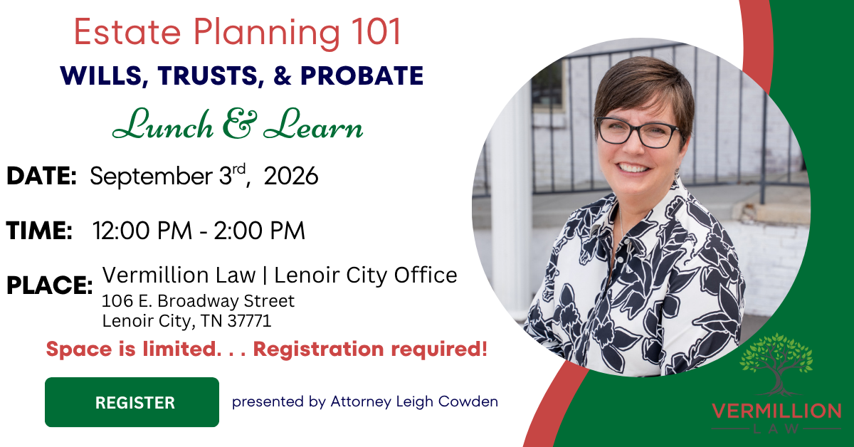 Vermillion Law seminar invitation for September 3, 2026 from noon - 2 PM EST
