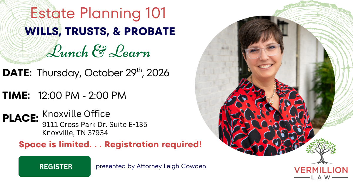 Vermillion Law seminar inviation, October 29 from 12:00 noon to 2:00 PM eastern