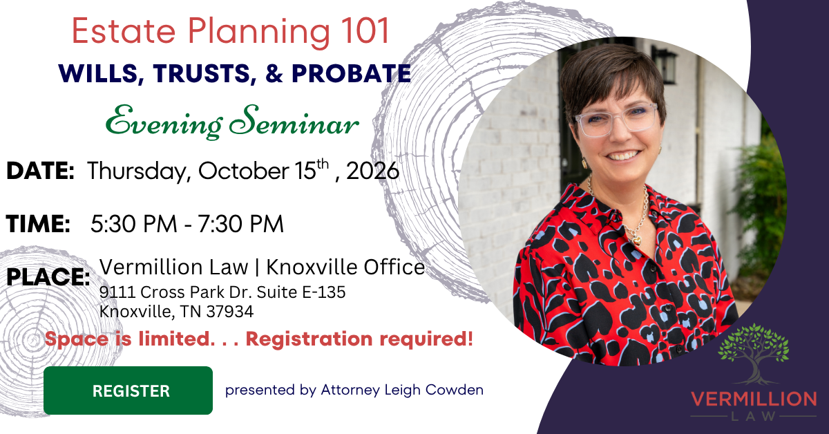 Vermillion Law seminar invitation, October 15 from 5:30 pm - 7:30 PM est