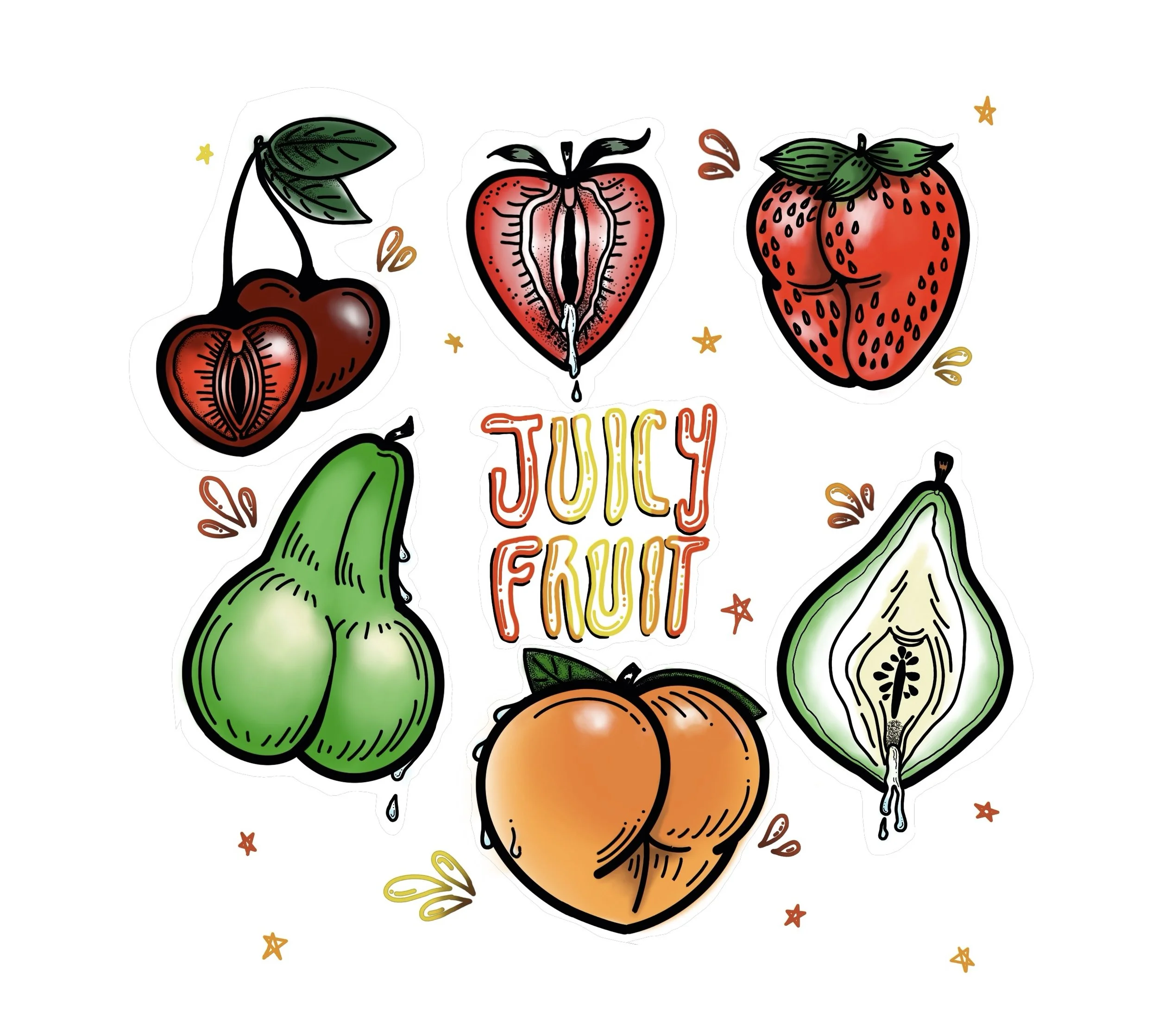 forbidden fruit sticker sheet