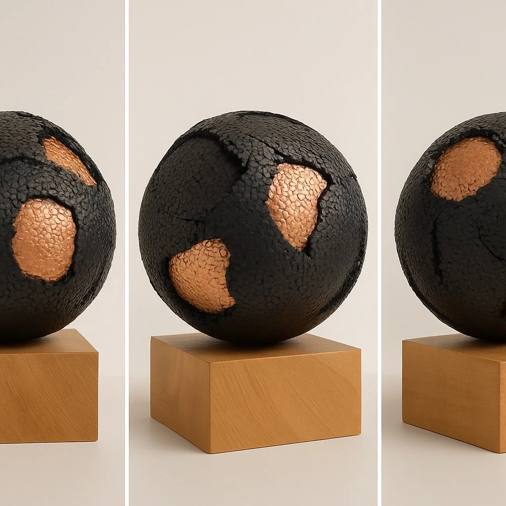 Titre de l&rsquo;&oelig;uvre : For&ecirc;t Int&eacute;rieure
Dimensions : 36 cm de diam&egrave;tre sur socle en bois ch&ecirc;ne 
Cette &oelig;uvre s&rsquo;inscrit dans la m&ecirc;me s&eacute;rie que celle partag&eacute;e il y a quelques jours.
Une s