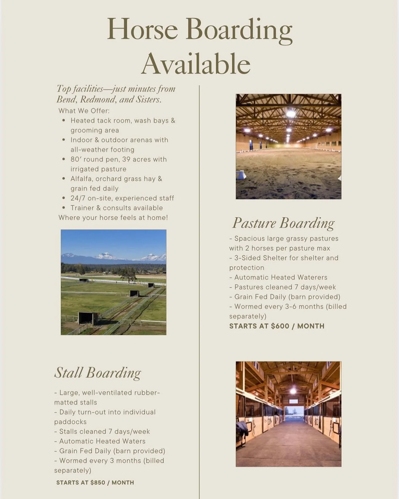 Horse boarding available! #jgwranch #horseboarding #centraloregon