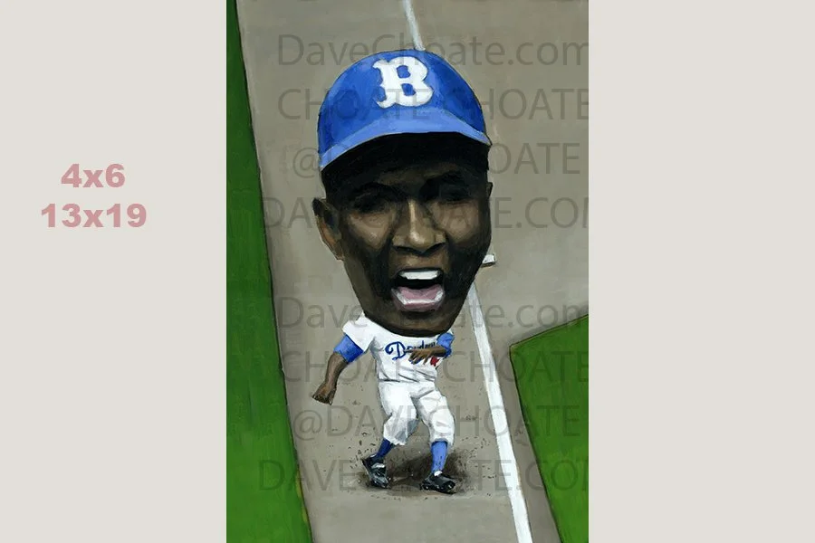 Jackie Robinson, Brooklyn Dodgers Art Photo Print