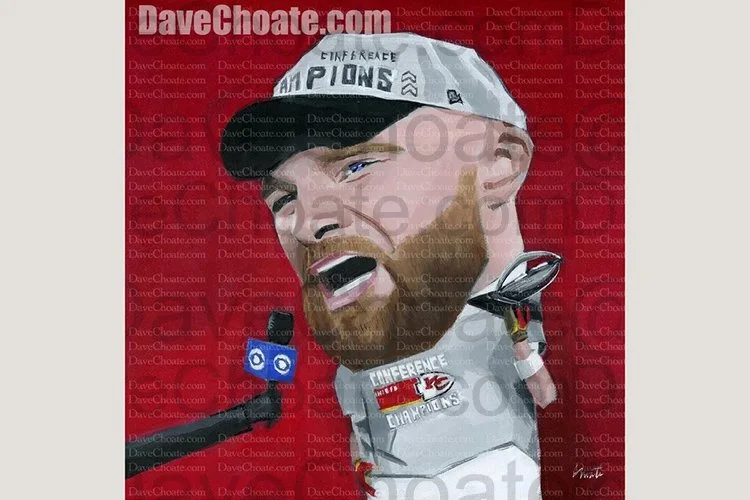 Travis Kelce, Kansas City Chiefs Jabroni 12" x 12" Original Painting