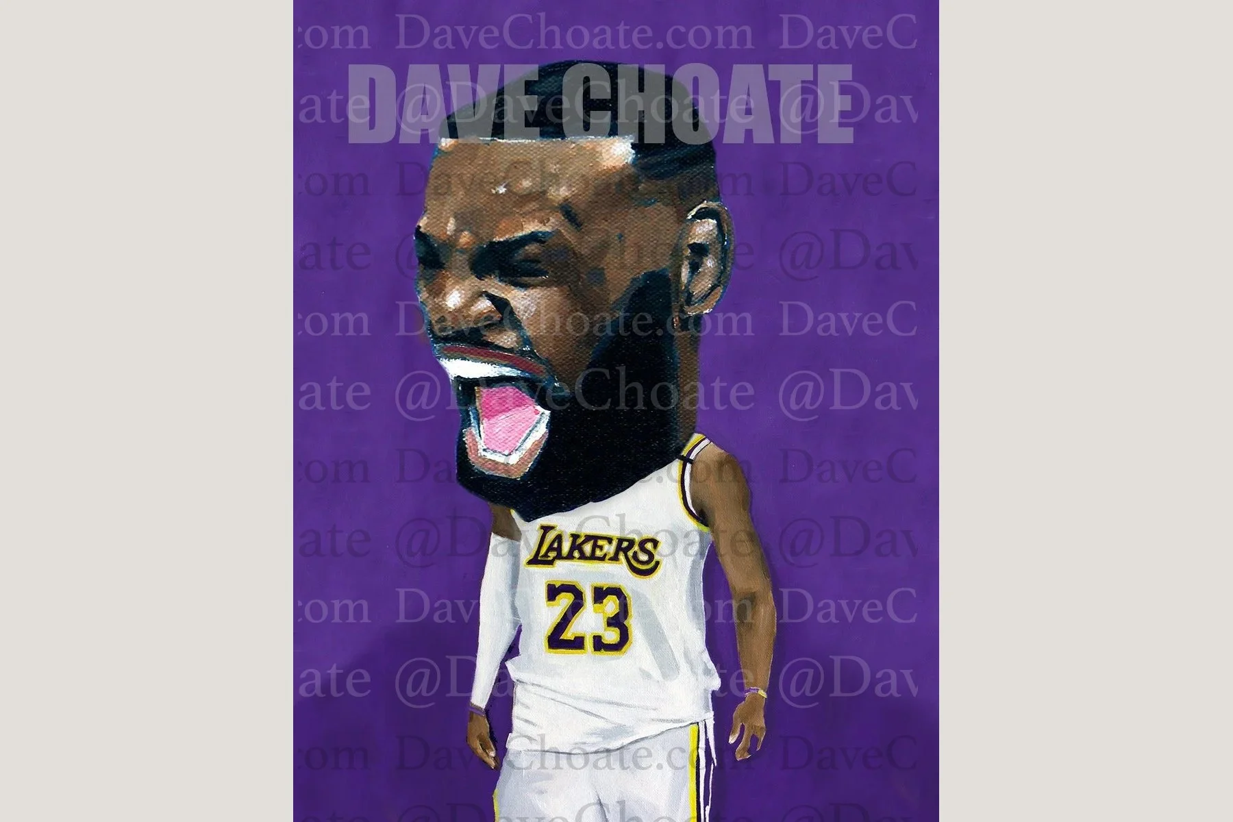 LeBron James, Los Angeles Lakers Art Photo print from an acrylic original painting