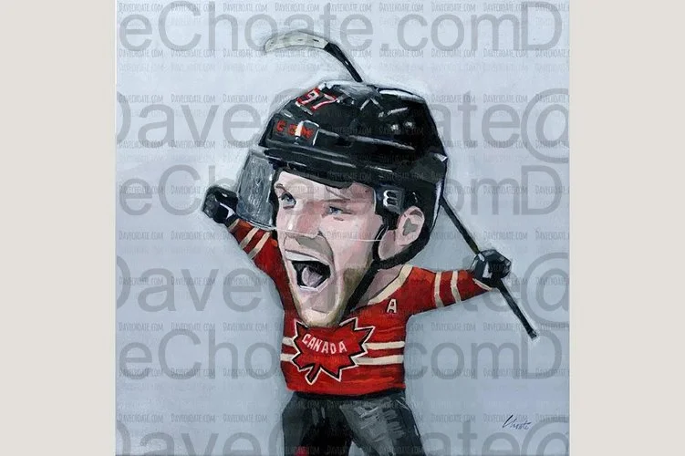 Connor McDavid, Team Canada, 4 Nations Original Acrylic Painting. Measures 12 x 12