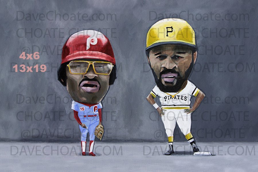 Pirates and Phillies Stars, Dick Allen and Willie Stargell - ART Print from Original Painting