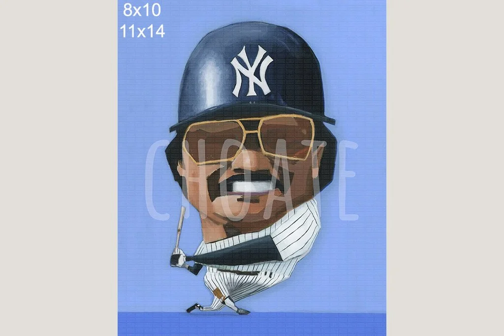 New York Yankees, Reggie Jackson Baseball Art Photo Print from an Original Acrylic Painting