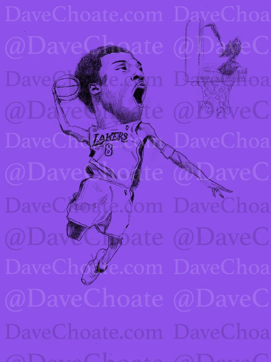 Kobe Bryant, Los Angeles Lakers - Purple Overlay Print