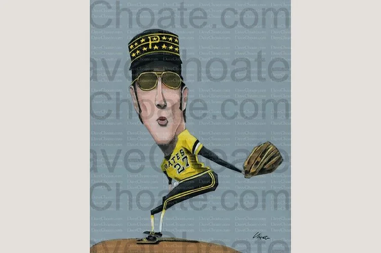 Kent Tekulve, Pittsburgh Pirates Acrylic Original Painting. Measures 11x14.