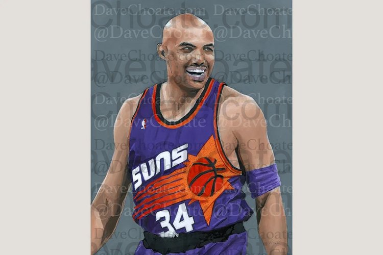 Charles Barkley Original Acrylic Painting. Measures 16X20