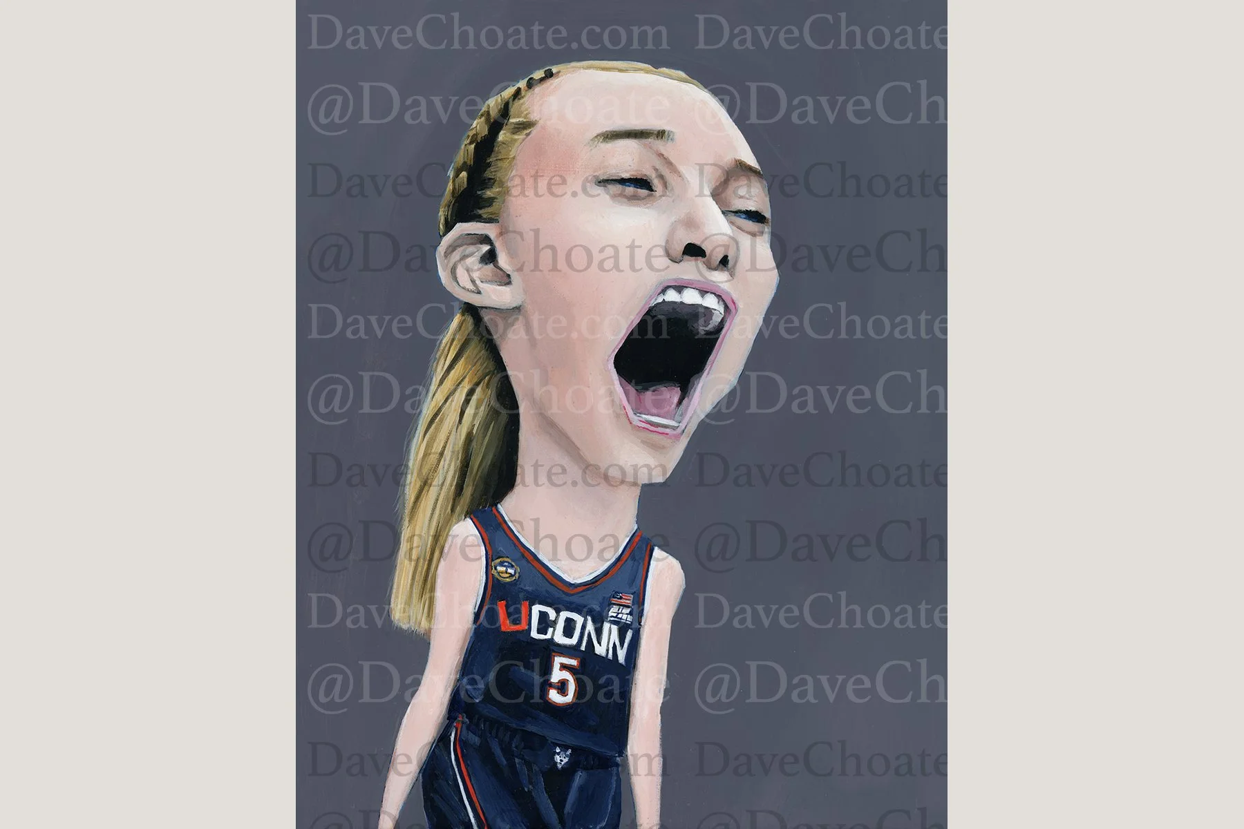Paige Bueckers, UCONN Connecticut Basketball Final Four Art Photo Print based off an original painting
