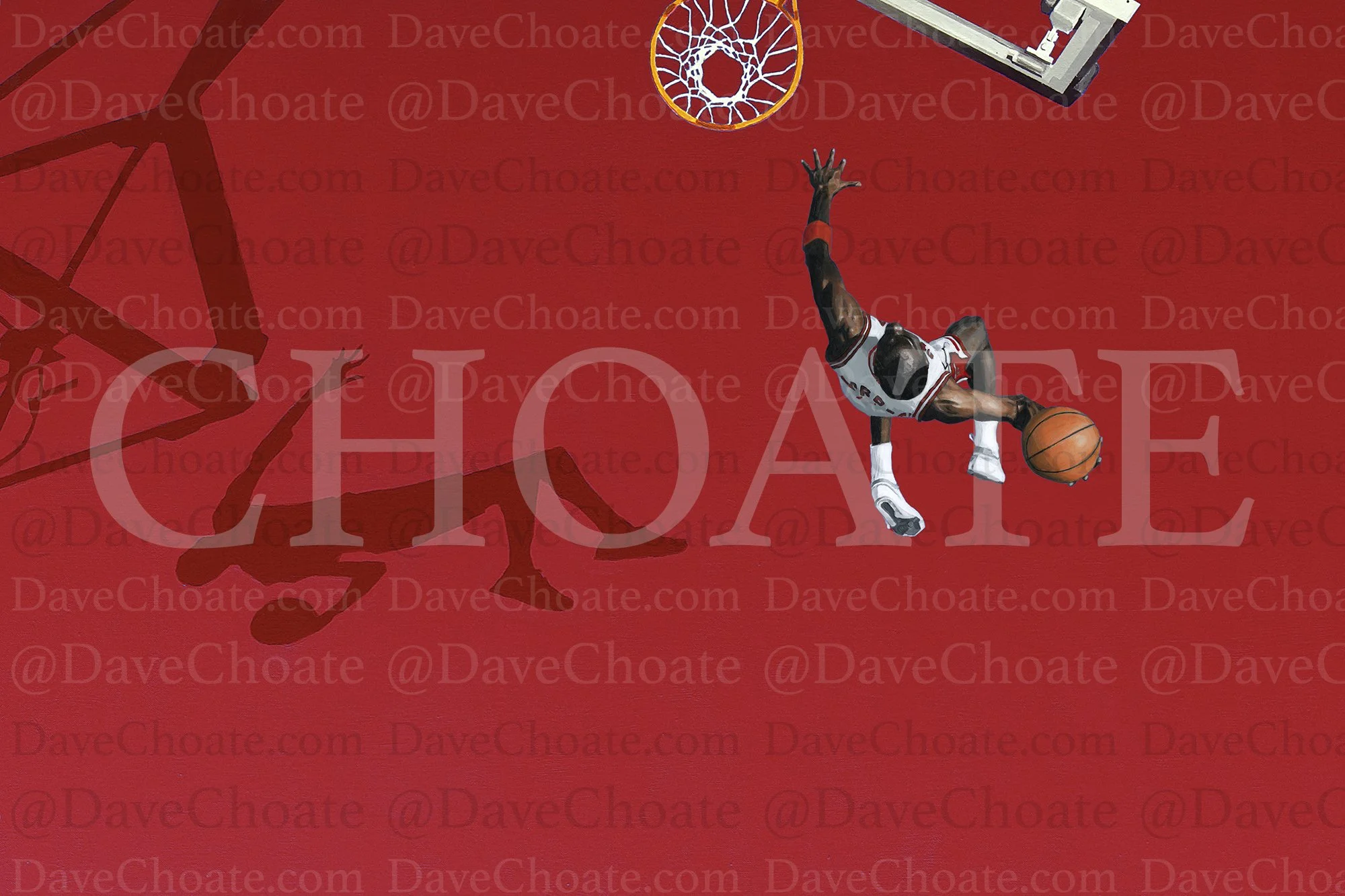 Michael Jordan, Chicago Bulls Red Colored Court Art Photo Print.