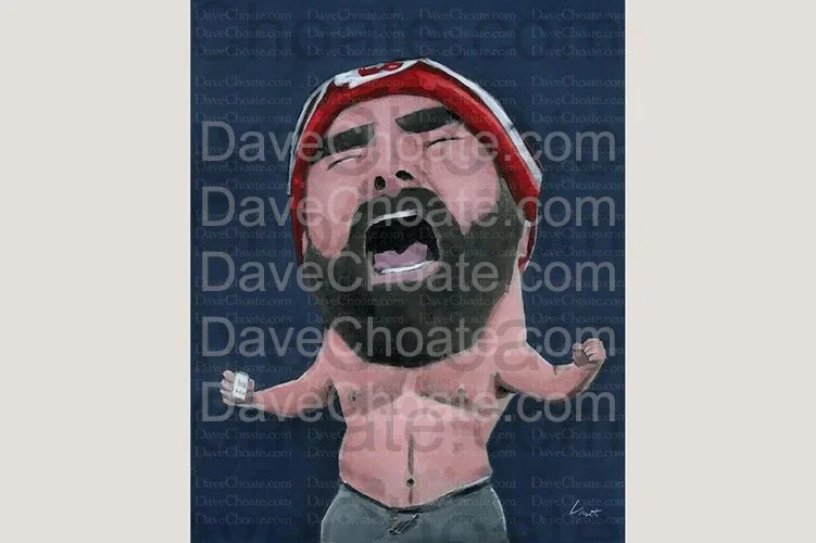 Jason Kelce Original Acrylic Painting. Measures 11x14