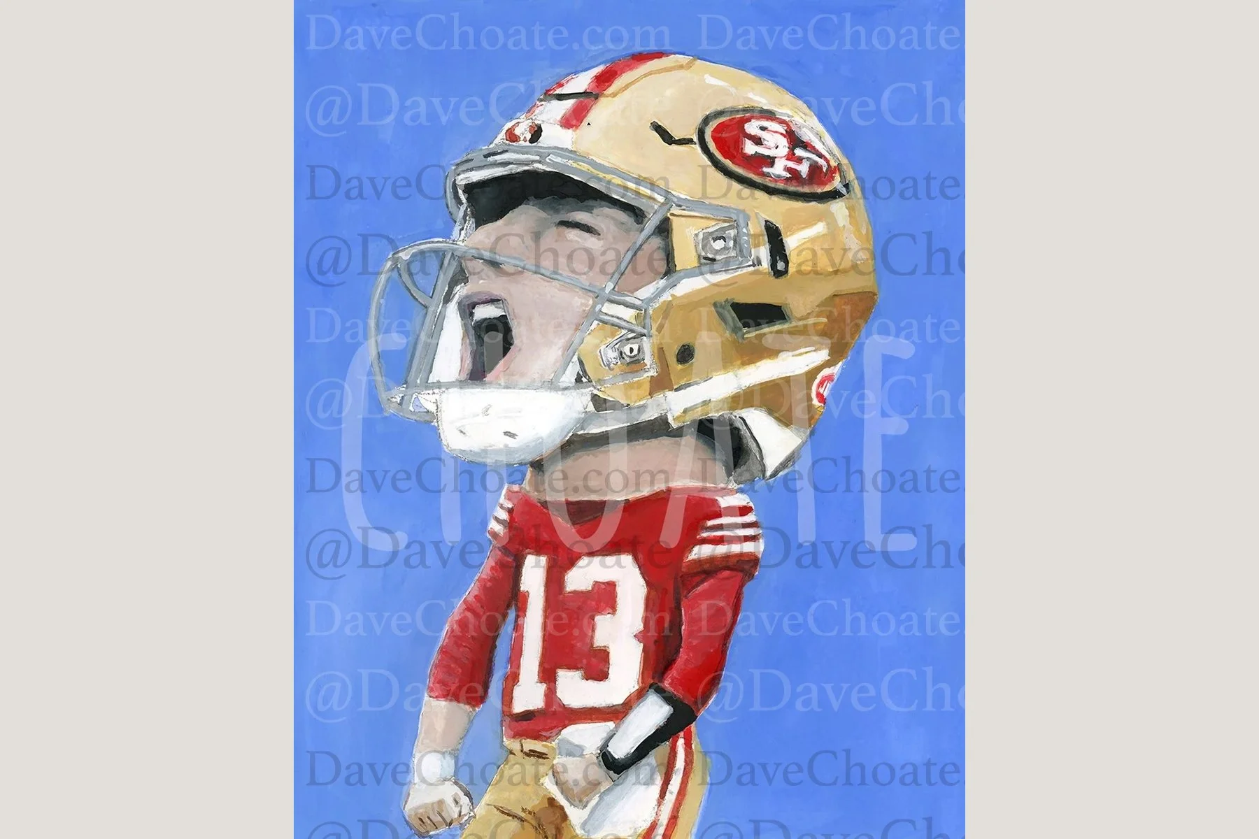 Brock Purdy, San Francisco 49ers. Art Photo Print based off an original watercolor painting