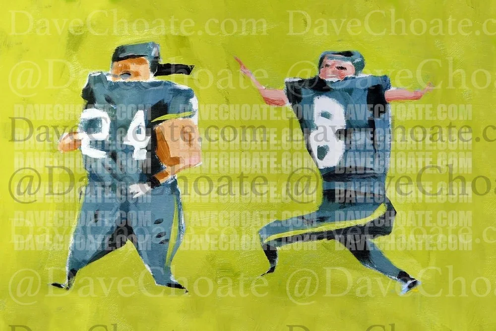 Marshawn Lynch and Matt Hasselbeck, Seattle Seahawks, Beastquake Art Photo Print From An Original Acrylic Painting
